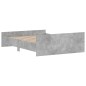 vidaXL Bettgestell mit Kopf- und Fußteil Betongrau 135x190 cm vidaXL Bettgestell mit Kopf- und Fußteil Betongrau 135x190 cm