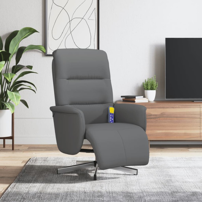 vidaXL Massagesessel mit Fußteil Dunkelgrau Stoff vidaXL Massagesessel mit Fußteil Dunkelgrau Stoff
