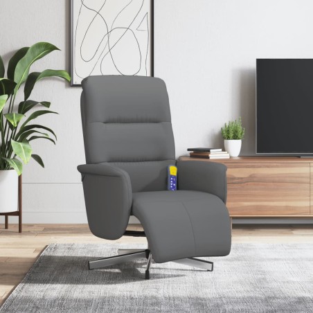 vidaXL Massagesessel mit Fußteil Dunkelgrau Stoff