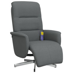 vidaXL Massagesessel mit Fußteil Dunkelgrau Stoff