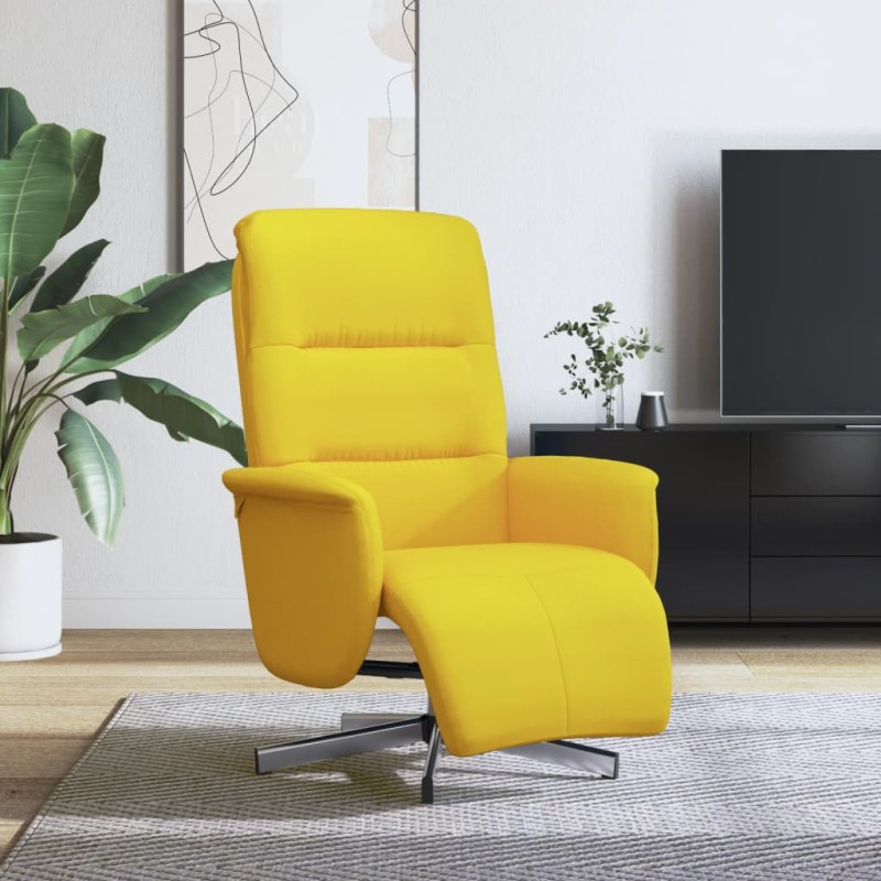 vidaXL Relaxsessel mit Fußteil Hellgelb Stoff vidaXL Relaxsessel mit Fußteil Hellgelb Stoff
