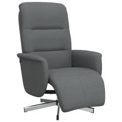 vidaXL Relaxsessel mit Fußteil Dunkelgrau Stoff