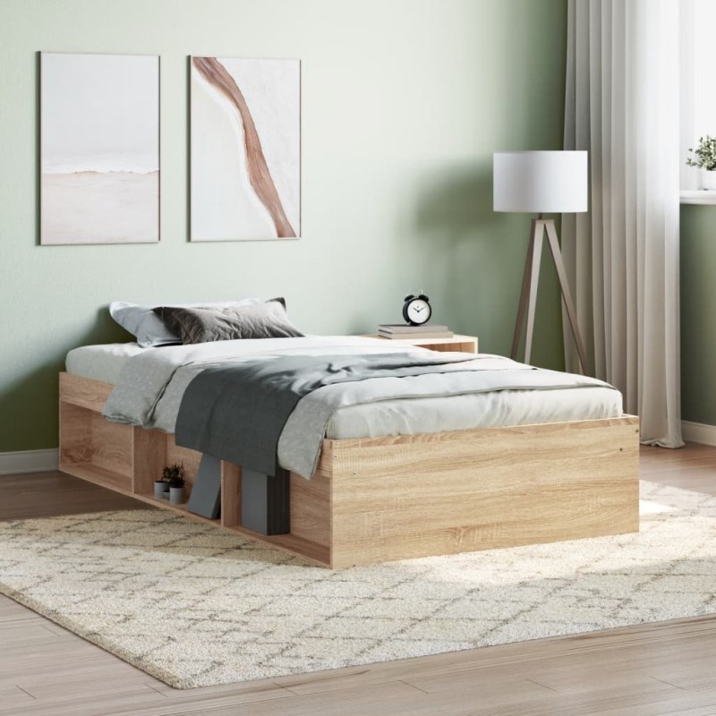 vidaXL Bettgestell Sonoma-Eiche 90x190 cm vidaXL Bettgestell Sonoma-Eiche 90x190 cm