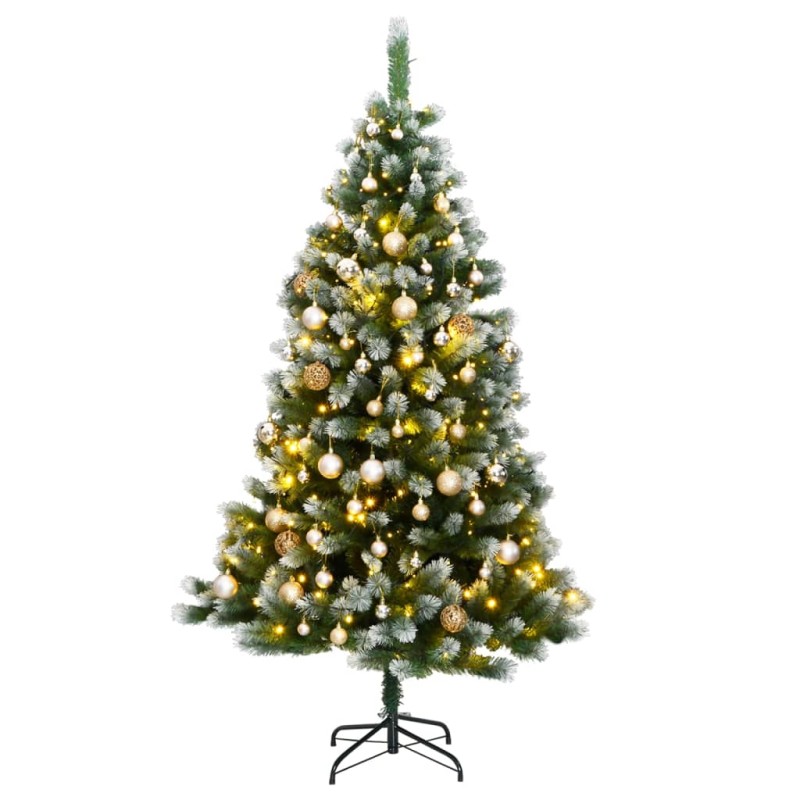 vidaXL Künstlicher Weihnachtsbaum Klappbar 300 LEDs & Kugeln 210 cm vidaXL Künstlicher Weihnachtsbaum Klappbar 300 LEDs & Kugeln 210 cm