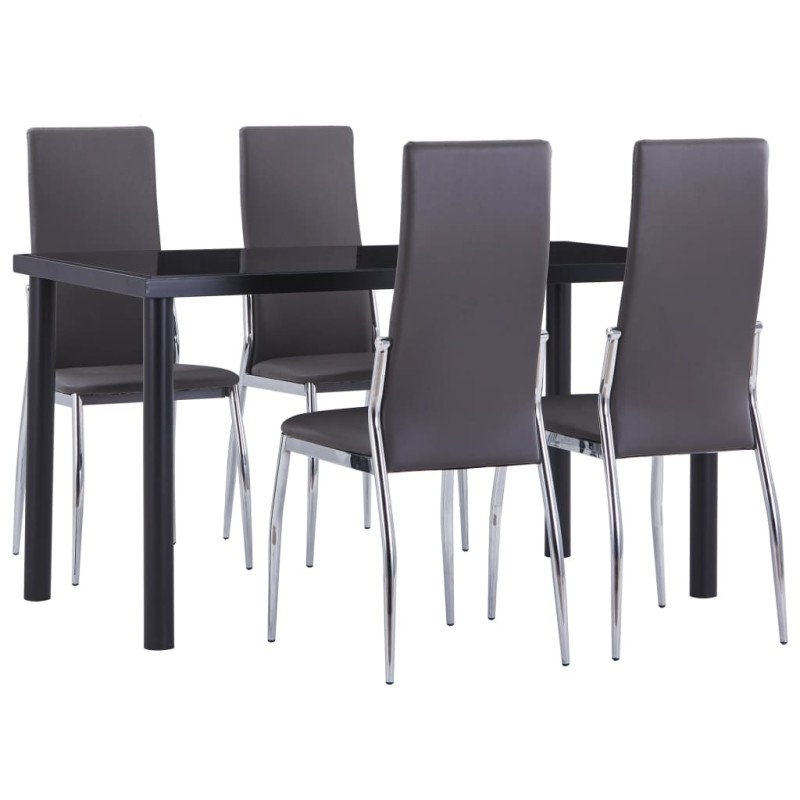 vidaXL 5-tlg. Essgruppe Kunstleder Grau vidaXL 5-tlg. Essgruppe Kunstleder Grau