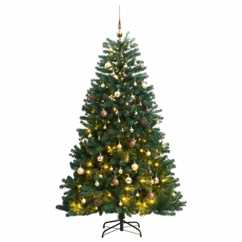vidaXL Künstlicher Weihnachtsbaum Klappbar 300 LEDs & Kugeln 240 cm vidaXL Künstlicher Weihnachtsbaum Klappbar 300 LEDs & Kugeln 240 cm