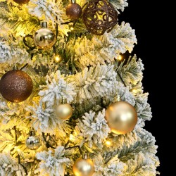 vidaXL Künstlicher Weihnachtsbaum Klappbar 150 LEDs & Kugeln 120 cm