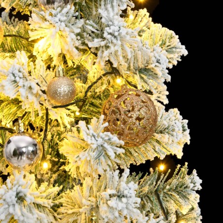 vidaXL Künstlicher Weihnachtsbaum Klappbar 150 LEDs & Kugeln 150 cm