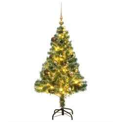 vidaXL Künstlicher Weihnachtsbaum mit Schnee & Kugeln 150 LEDs 120 cm