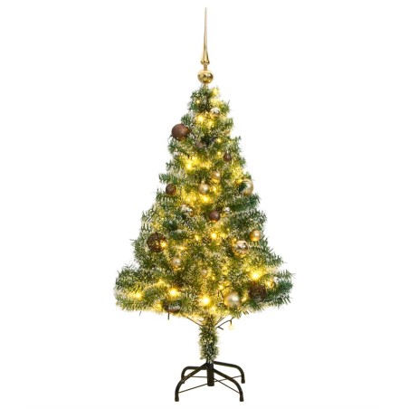 vidaXL Künstlicher Weihnachtsbaum mit Schnee & Kugeln 150 LEDs 120 cm