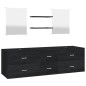 vidaXL 5-tlg. Badmöbel-Set Schwarz Holzwerkstoff vidaXL 5-tlg. Badmöbel-Set Schwarz Holzwerkstoff