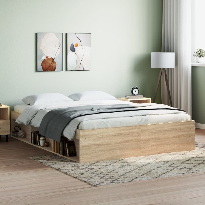 vidaXL Bettgestell Sonoma-Eiche 160x200 cm vidaXL Bettgestell Sonoma-Eiche 160x200 cm