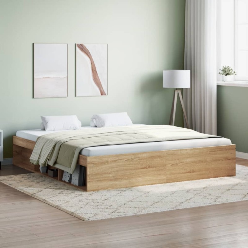 vidaXL Bettgestell Sonoma-Eiche 180x200 cm vidaXL Bettgestell Sonoma-Eiche 180x200 cm