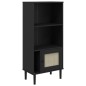 vidaXL Bücherschrank SENJA Rattan-Look Schwarz 60x35x130cm Kiefernholz vidaXL Bücherschrank SENJA Rattan-Look Schwarz 60x35x130cm Kiefernholz
