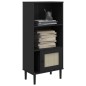 vidaXL Bücherschrank SENJA Rattan-Look Schwarz 60x35x130cm Kiefernholz vidaXL Bücherschrank SENJA Rattan-Look Schwarz 60x35x130cm Kiefernholz