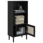 vidaXL Bücherschrank SENJA Rattan-Look Schwarz 60x35x130cm Kiefernholz vidaXL Bücherschrank SENJA Rattan-Look Schwarz 60x35x130cm Kiefernholz