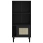 vidaXL Bücherschrank SENJA Rattan-Look Schwarz 60x35x130cm Kiefernholz vidaXL Bücherschrank SENJA Rattan-Look Schwarz 60x35x130cm Kiefernholz