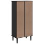vidaXL Bücherschrank SENJA Rattan-Look Schwarz 60x35x130cm Kiefernholz vidaXL Bücherschrank SENJA Rattan-Look Schwarz 60x35x130cm Kiefernholz