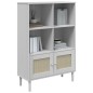 vidaXL Bücherschrank SENJA Rattan-Look Weiß 90x35x130 cm Kiefernholz vidaXL Bücherschrank SENJA Rattan-Look Weiß 90x35x130 cm Kiefernholz