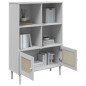 vidaXL Bücherschrank SENJA Rattan-Look Weiß 90x35x130 cm Kiefernholz vidaXL Bücherschrank SENJA Rattan-Look Weiß 90x35x130 cm Kiefernholz
