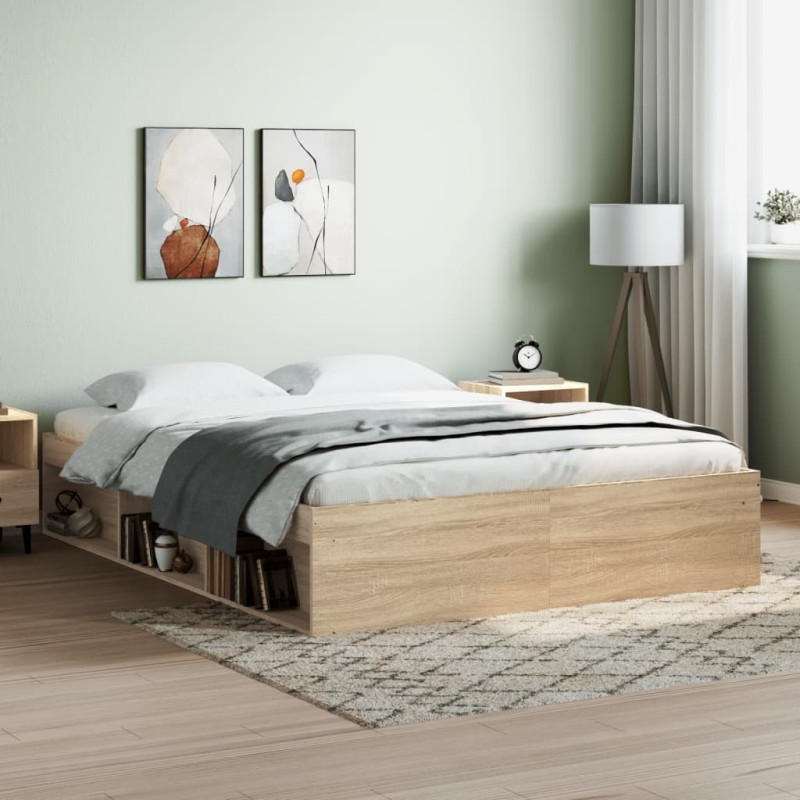 vidaXL Bettgestell Sonoma-Eiche 140x200 cm vidaXL Bettgestell Sonoma-Eiche 140x200 cm