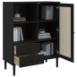 vidaXL Highboard SENJA Rattan-Optik Schwarz 90x40x112 cm Kiefernholz vidaXL Highboard SENJA Rattan-Optik Schwarz 90x40x112 cm Kiefernholz