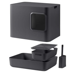 Hoopo Katzentoilette Dome Grau