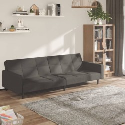 vidaXL Schlafsofa 2-Sitzer Dunkelgrau Mikrofaser
