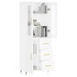 Highboard Weiß 69,5x34x180 cm Holzwerkstoff Highboard Weiß 69,5x34x180 cm Holzwerkstoff