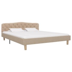 vidaXL Bettgestell Beige Stoff 160x200 cm