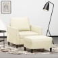 vidaXL Sessel mit Hocker Creme 60 cm Kunstleder vidaXL Sessel mit Hocker Creme 60 cm Kunstleder