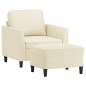 vidaXL Sessel mit Hocker Creme 60 cm Kunstleder vidaXL Sessel mit Hocker Creme 60 cm Kunstleder