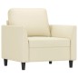 vidaXL Sessel mit Hocker Creme 60 cm Kunstleder vidaXL Sessel mit Hocker Creme 60 cm Kunstleder