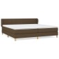 vidaXL Boxspringbett mit Matratze Dunkelbraun 200x200 cm Stoff vidaXL Boxspringbett mit Matratze Dunkelbraun 200x200 cm Stoff