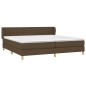 vidaXL Boxspringbett mit Matratze Dunkelbraun 200x200 cm Stoff vidaXL Boxspringbett mit Matratze Dunkelbraun 200x200 cm Stoff