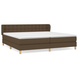 vidaXL Boxspringbett mit Matratze Dunkelbraun 200x200 cm Stoff
