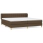 vidaXL Boxspringbett mit Matratze Dunkelbraun 200x200 cm Stoff vidaXL Boxspringbett mit Matratze Dunkelbraun 200x200 cm Stoff