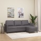 vidaXL 3-Sitzer-Sofa mit Hocker Grau 180 cm Kunstleder vidaXL 3-Sitzer-Sofa mit Hocker Grau 180 cm Kunstleder