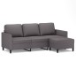 vidaXL 3-Sitzer-Sofa mit Hocker Grau 180 cm Kunstleder vidaXL 3-Sitzer-Sofa mit Hocker Grau 180 cm Kunstleder