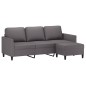 vidaXL 3-Sitzer-Sofa mit Hocker Grau 180 cm Kunstleder vidaXL 3-Sitzer-Sofa mit Hocker Grau 180 cm Kunstleder