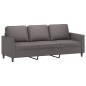 vidaXL 3-Sitzer-Sofa mit Hocker Grau 180 cm Kunstleder vidaXL 3-Sitzer-Sofa mit Hocker Grau 180 cm Kunstleder