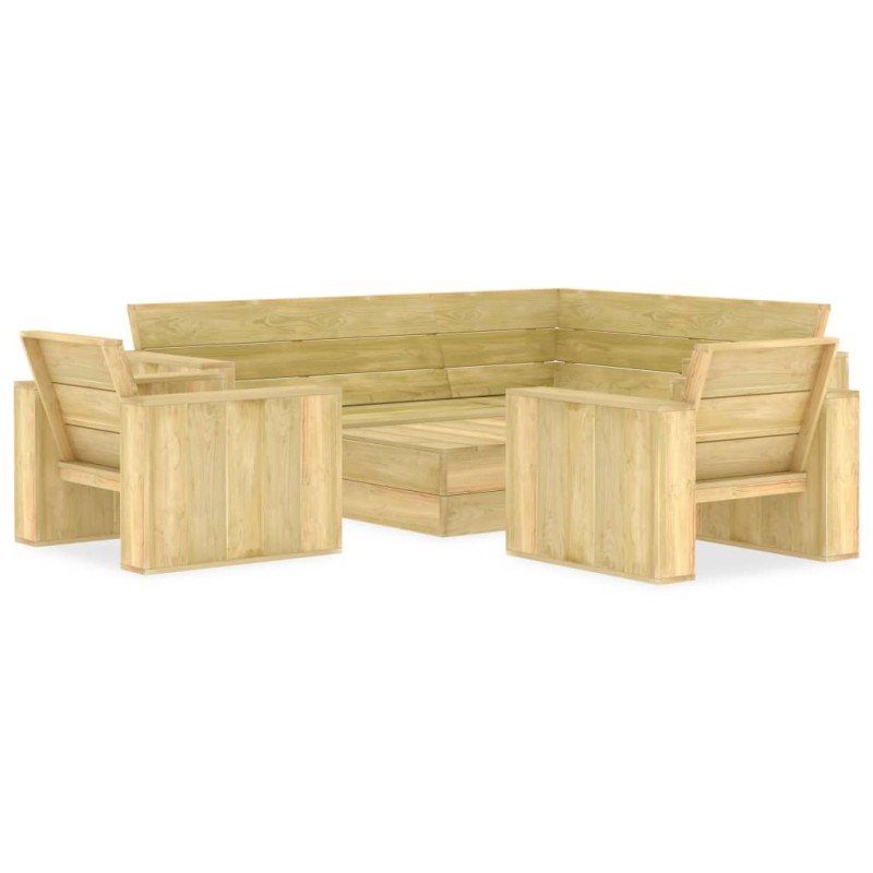 4-tlg. Garten-Lounge-Set Kiefernholz Imprägniert 4-tlg. Garten-Lounge-Set Kiefernholz Imprägniert