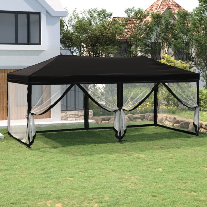 vidaXL Partyzelt Faltbar mit Seitenwänden Schwarz 3x6 m vidaXL Partyzelt Faltbar mit Seitenwänden Schwarz 3x6 m