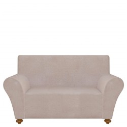 vidaXL Stretch-Sofahusse Beige Polyester-Jersey