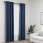 vidaXL Verdunkelungsvorhänge Ösen Leinenoptik 2 Stk. Blau 140x225 cm vidaXL Verdunkelungsvorhänge Ösen Leinenoptik 2 Stk. Blau 140x225 cm