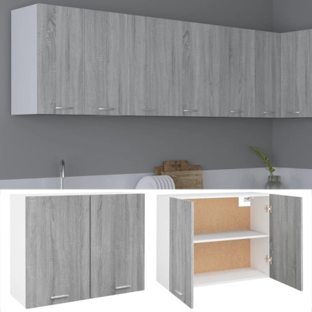 vidaXL Hängeschrank Grau Sonoma 80x31x60 cm Holzwerkstoff