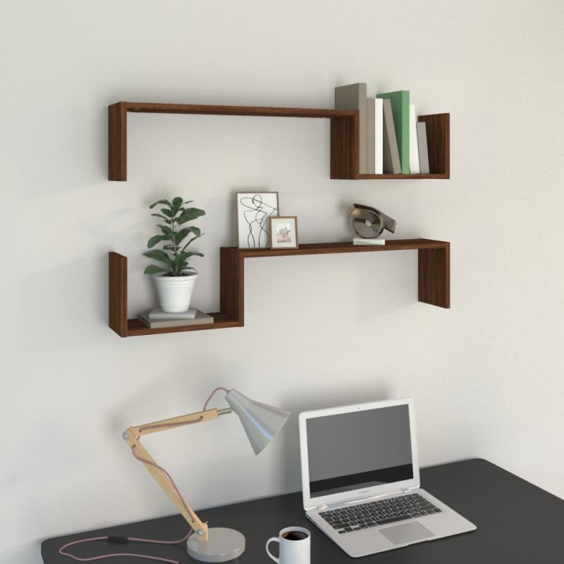 vidaXL Wandregale 2 Stk. Braun Eichen-Optik 100x15x20 cm Holzwerkstoff vidaXL Wandregale 2 Stk. Braun Eichen-Optik 100x15x20 cm Holzwerkstoff