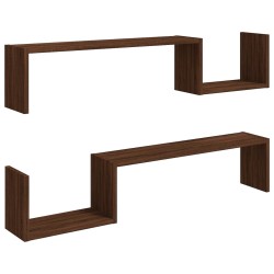 vidaXL Wandregale 2 Stk. Braun Eichen-Optik 100x15x20 cm Holzwerkstoff