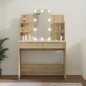vidaXL Schminktisch mit LED Sonoma-Eiche 96x40x142 cm vidaXL Schminktisch mit LED Sonoma-Eiche 96x40x142 cm
