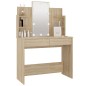 vidaXL Schminktisch mit LED Sonoma-Eiche 96x40x142 cm vidaXL Schminktisch mit LED Sonoma-Eiche 96x40x142 cm